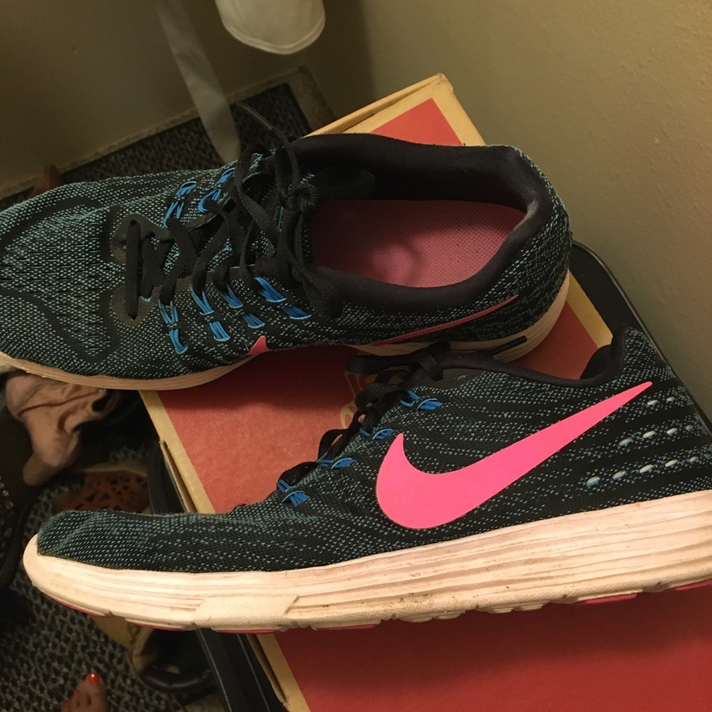 Pink and blue Nike